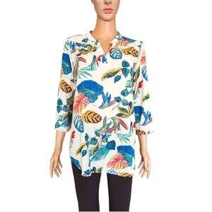 Profile Apparel Tropical Banana Leaf Blouse size L
